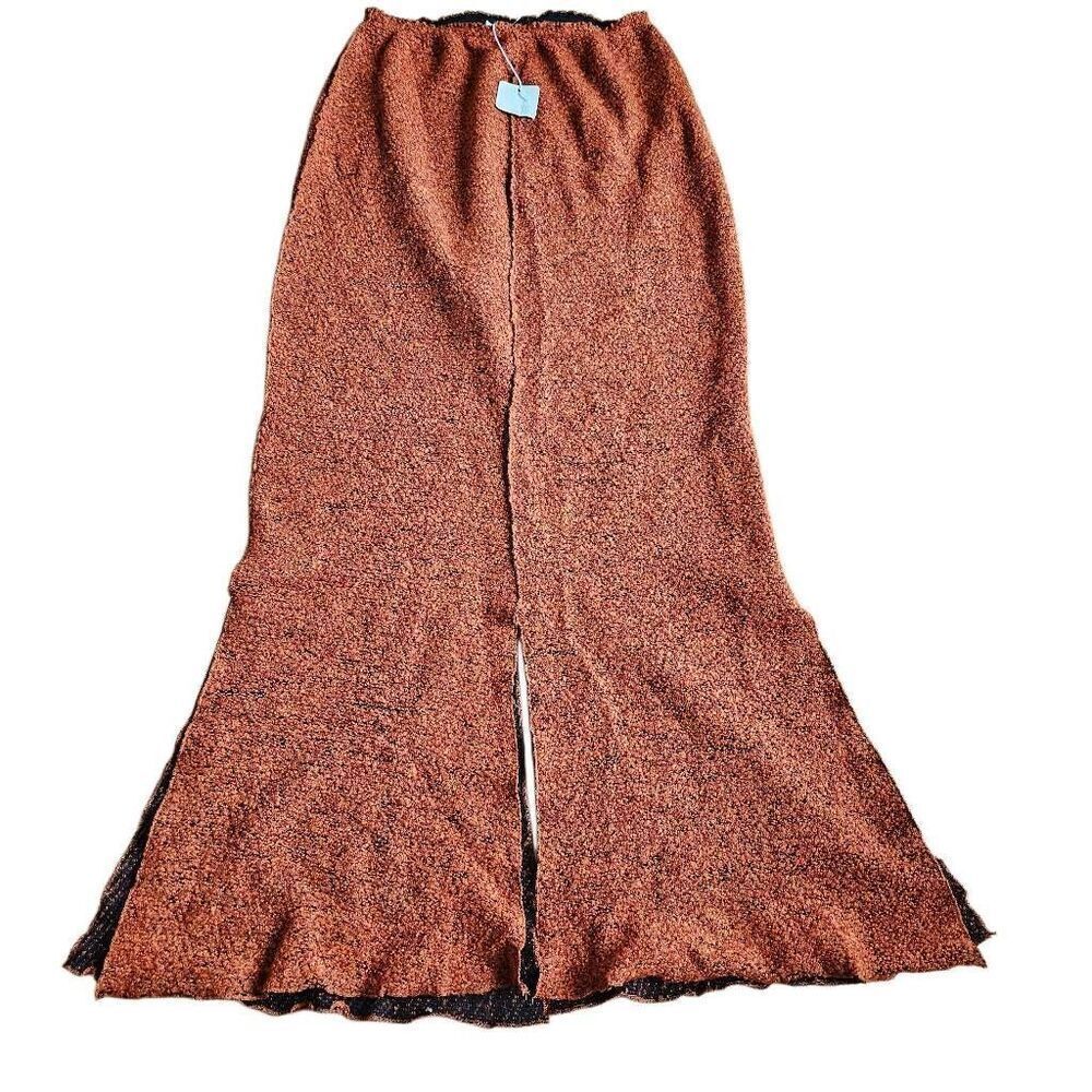 Vintage Courtney Washington womens Sz M burn orange textured skirt NWT